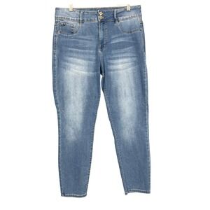 Curve Appeal Jeans Womens 14 32 Blue High Rise Curve Creator Skinny Medium Wash
